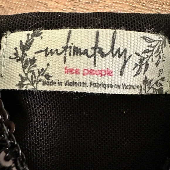 Free People Double Take Sequin Slip Mini Dress Black Rose Combo - Size XS - Picture 2 of 10